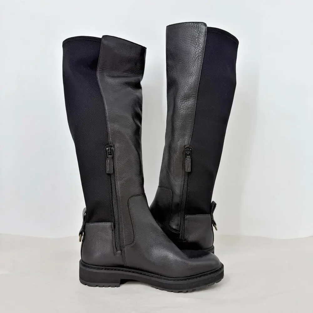 COLE HAAN Womens Greenwich Knee High Boots 6.5 M Black Leather Waterproof NWOB